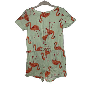 Girls Carter’s Green Flamingo Summer Romper 3T